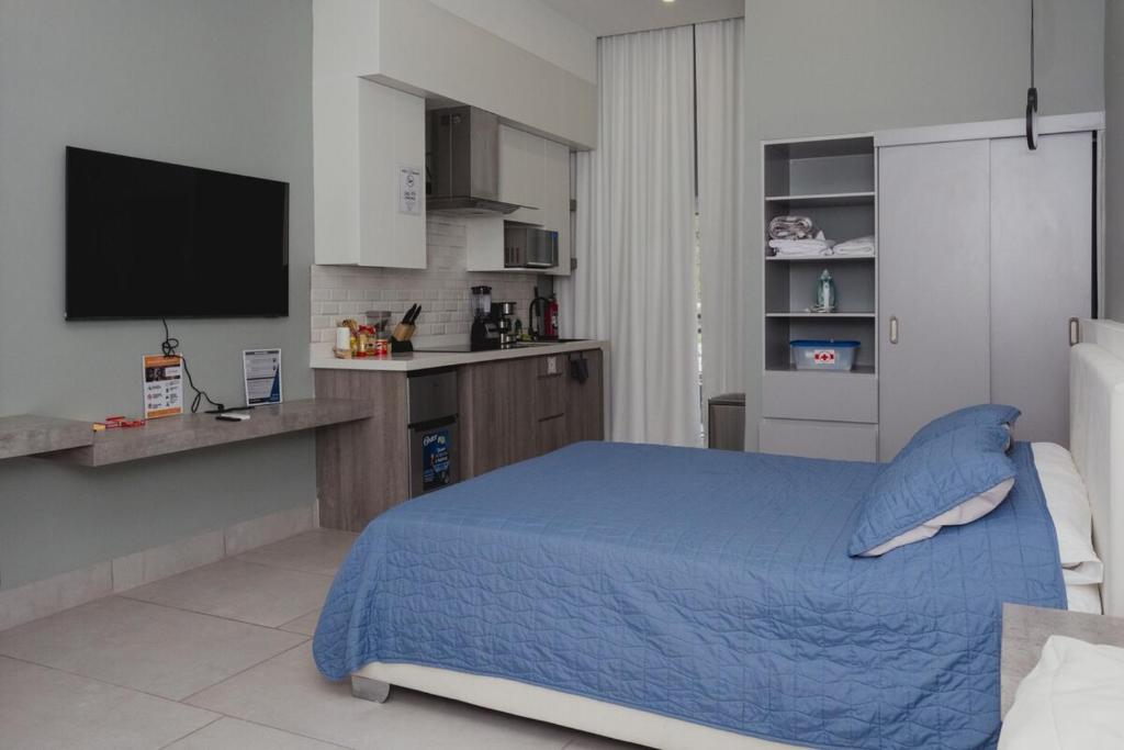 Кухня или мини-кухня в Apartamento Santa Rita #7 cerca de restaurantes
