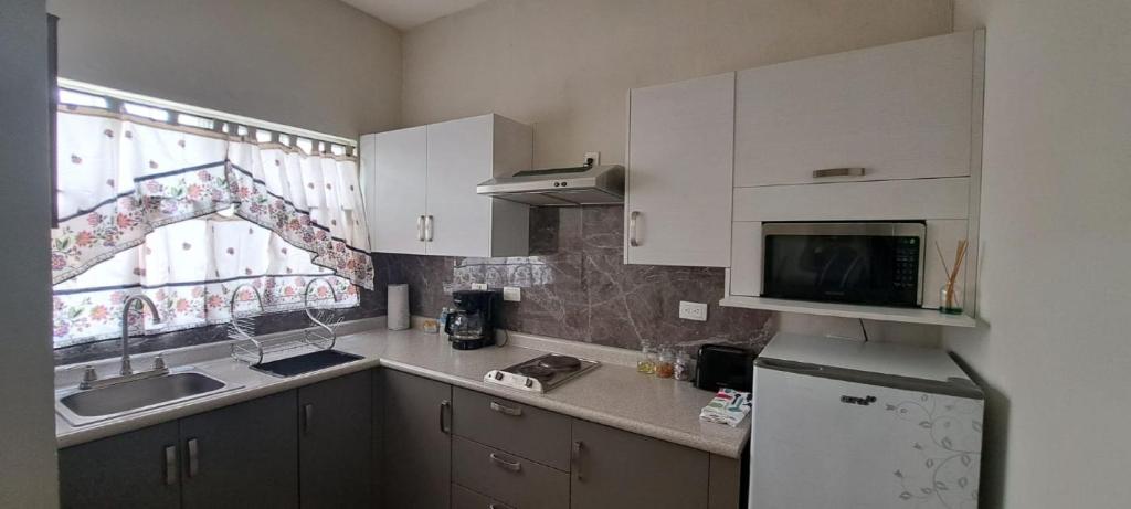 Kuchyň nebo kuchyňský kout v ubytování Tres Palmas Departamentos