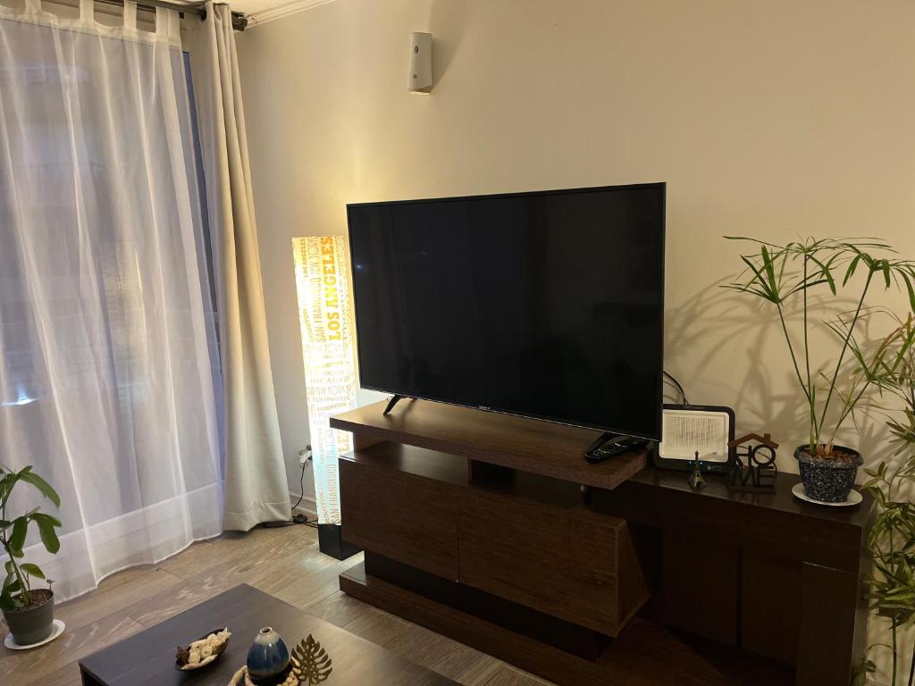 TV a/nebo společenská místnost v ubytování Departamento dos dormitorios nuevo
