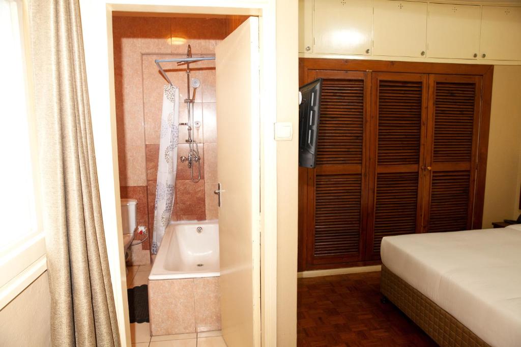 Koupelna v ubytování Hotel Mirava
