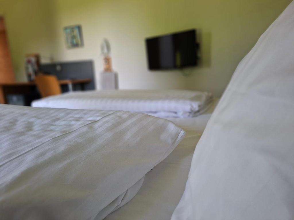 Postel nebo postele na pokoji v ubytování Huset Middelfart