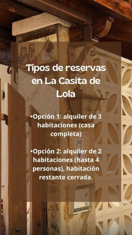 Certifikát, hodnocení, plakát nebo jiný dokument vystavený v ubytování La casita de lola