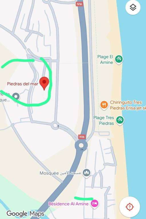 a map of the archaeological site of anubis at Perl del mar in M'diq