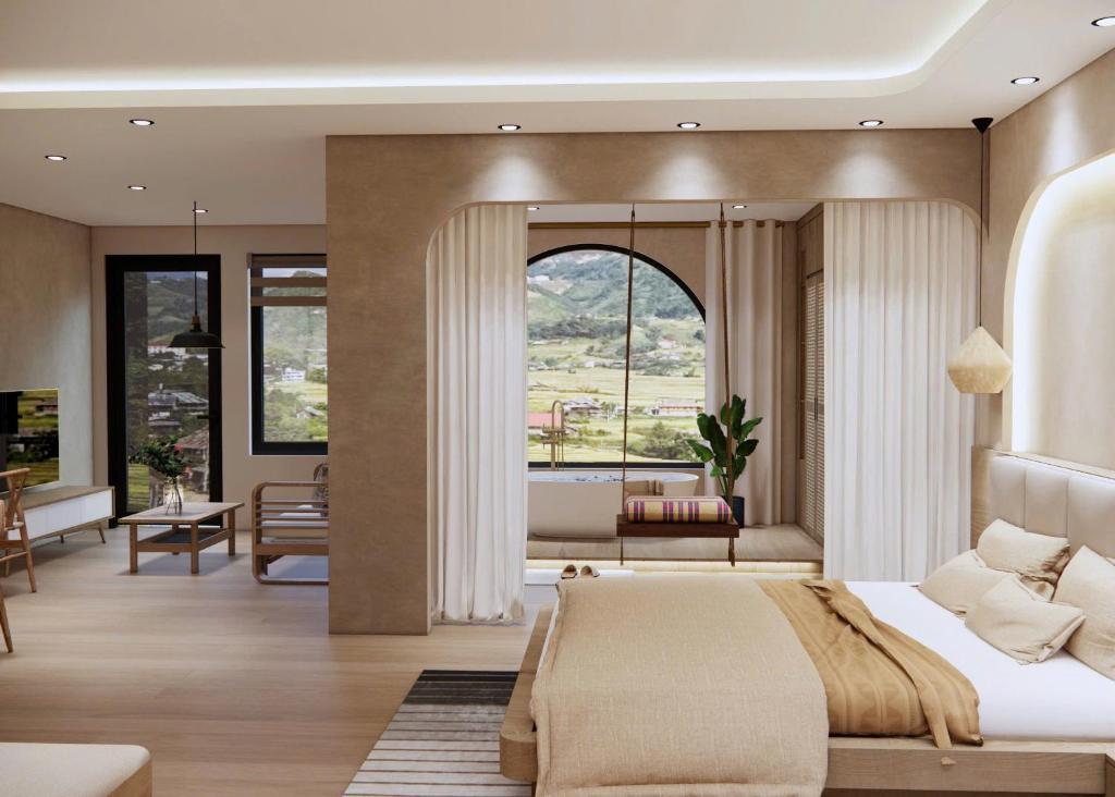 Posezení v ubytování Boutique En Hotel Sapa