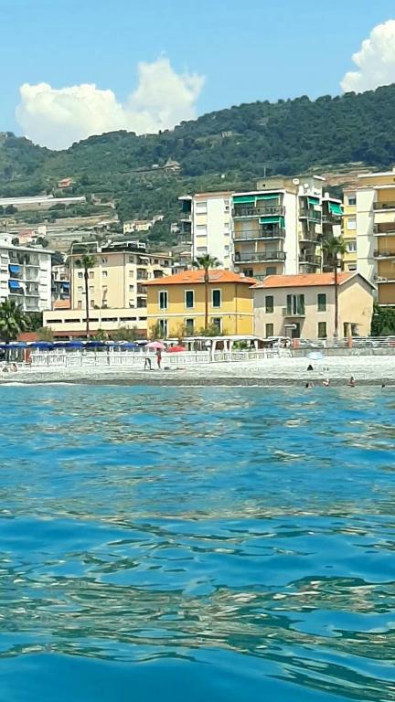a view of a city from the water at Tuffonelblu in Ventimiglia