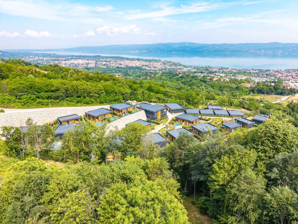 an aerial view of a row of houses on a hill at The Green Park Sapanca in Sapanca
