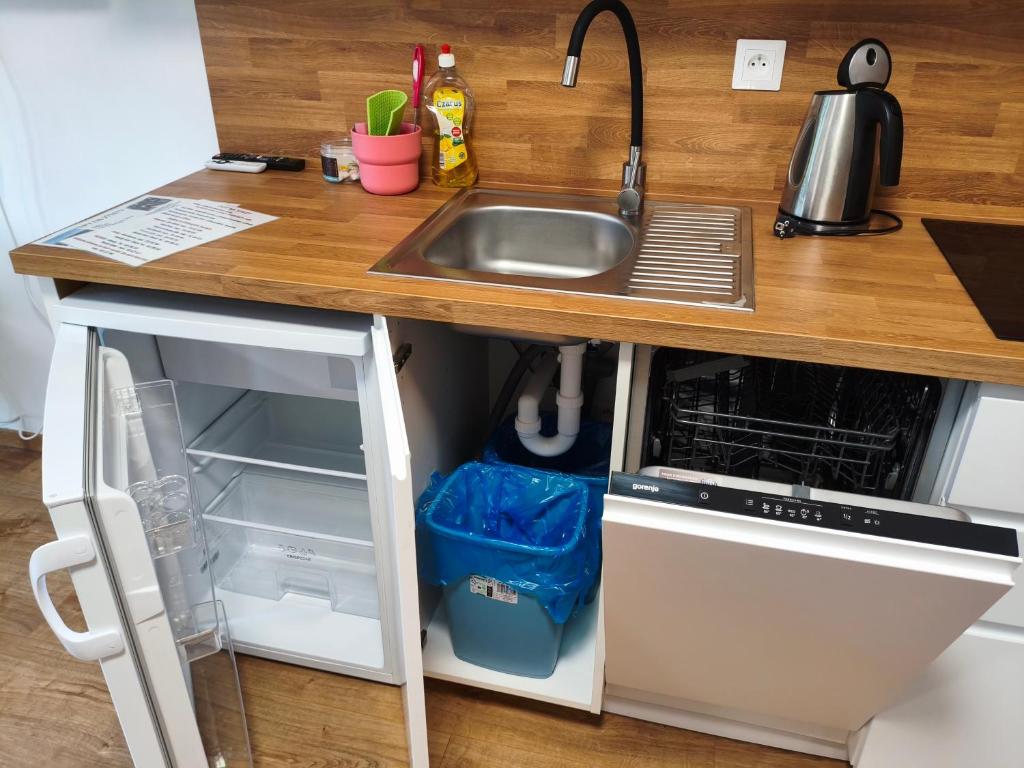 Kuchyň nebo kuchyňský kout v ubytování Apartmán Matylda