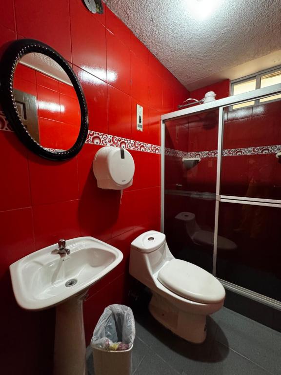 Koupelna v ubytování Hotel Jimmy Latacunga