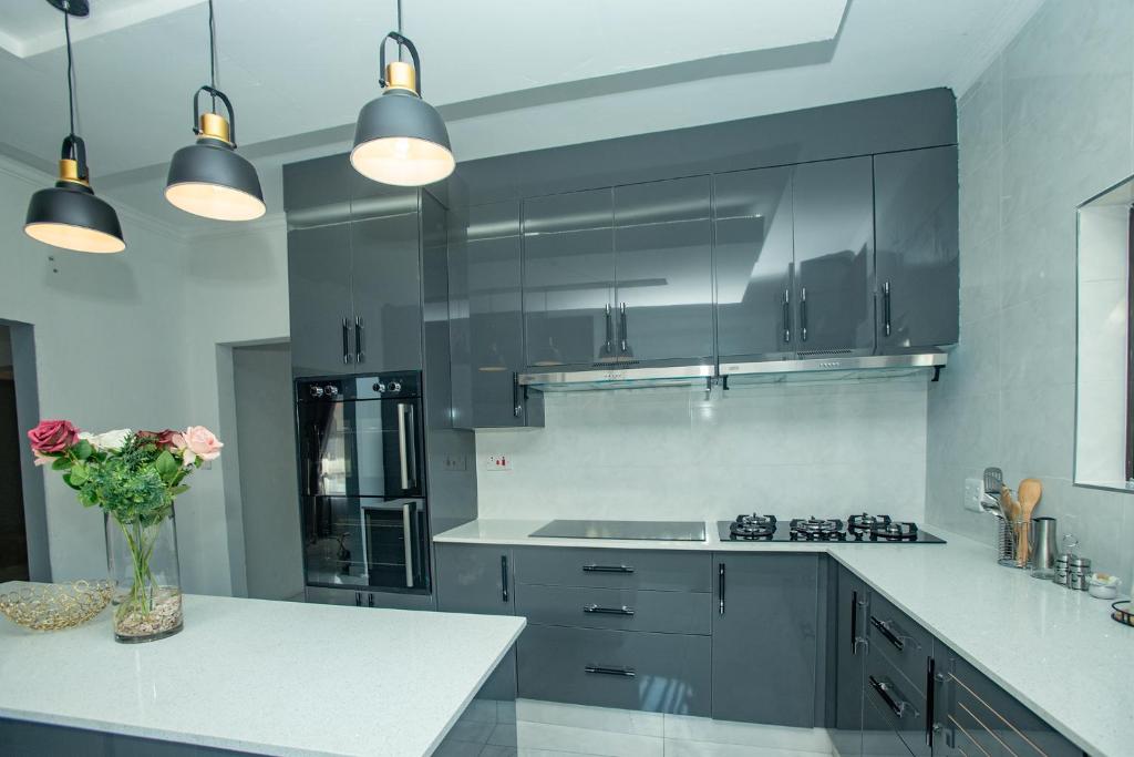 Kuchyň nebo kuchyňský kout v ubytování Stegor Suites