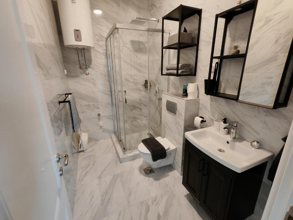 Koupelna v ubytování Apartman Rakanović
