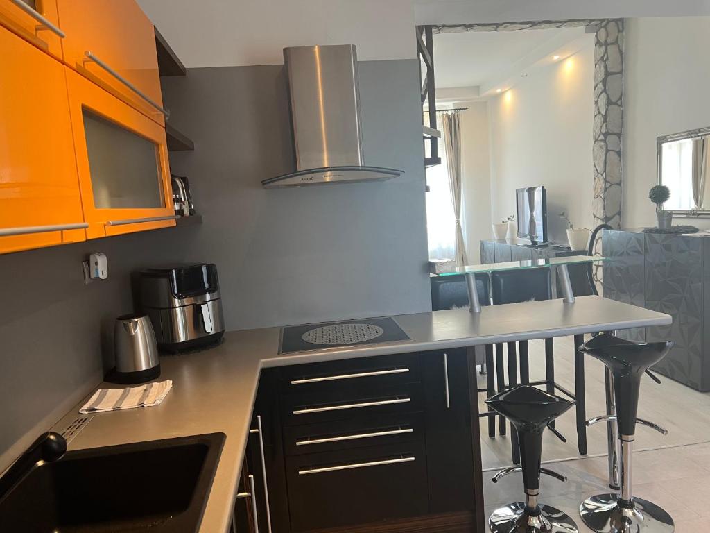Kuchyňa alebo kuchynka v ubytovaní Korona Apartman