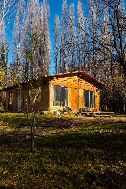 a small house in the middle of a field at Cabaña Finca La Micela - Tupungato in Tupungato
