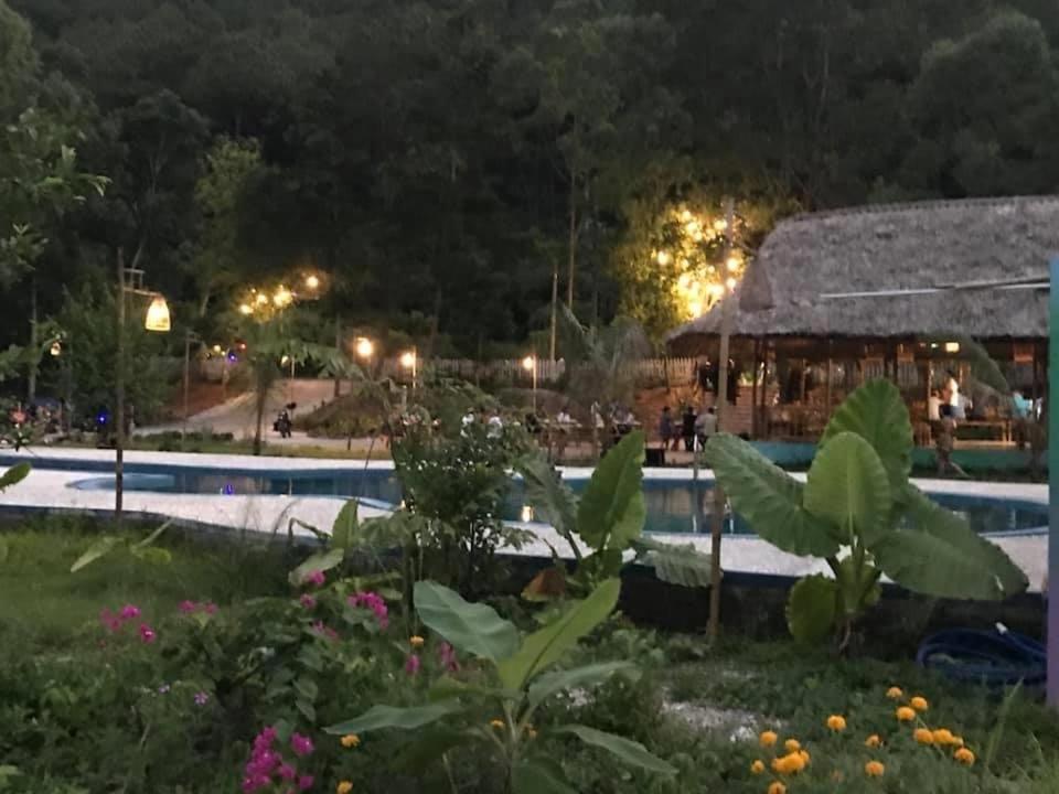 Bazén v ubytování Woodstock Jungle Camp nebo v jeho okolí
