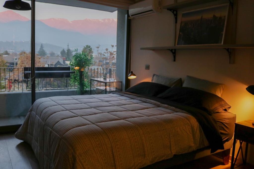 Postel nebo postele na pokoji v ubytování Moderno departamento vanguardista en el corazón de Las Condes