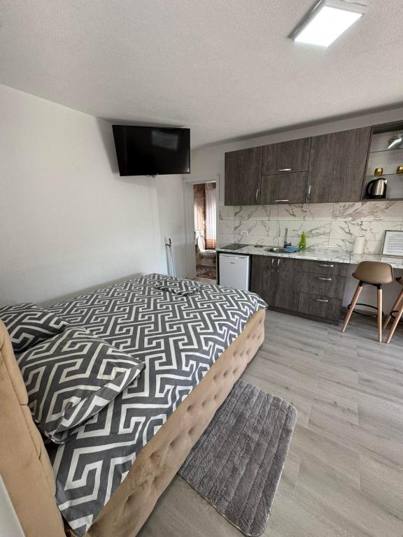 Kuchyň nebo kuchyňský kout v ubytování Spasic Apartments Sutomore