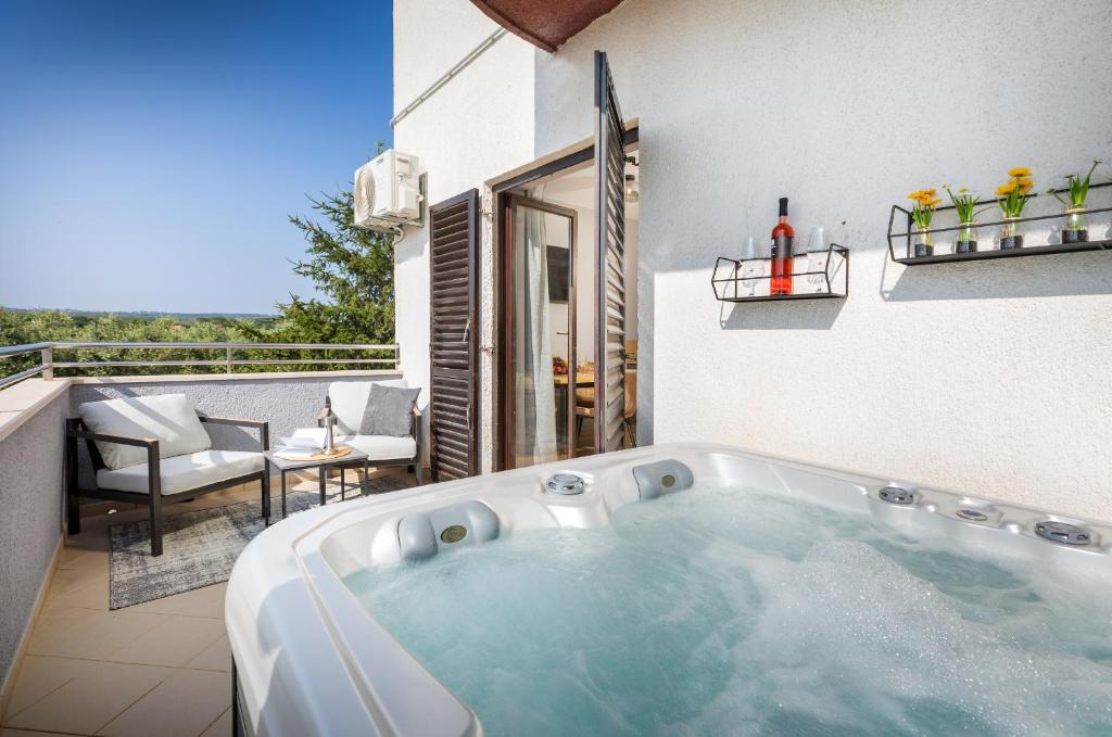 Balkón nebo terasa v ubytování Luxe apartments & rooms Marčeta