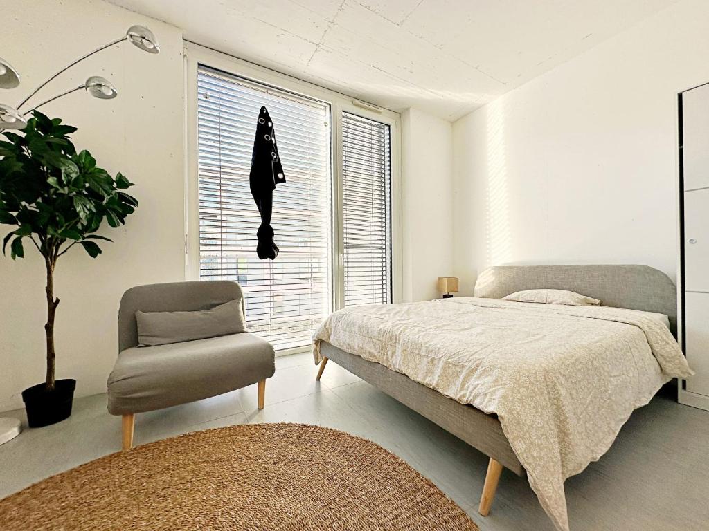 Postel nebo postele na pokoji v ubytování Studio 12