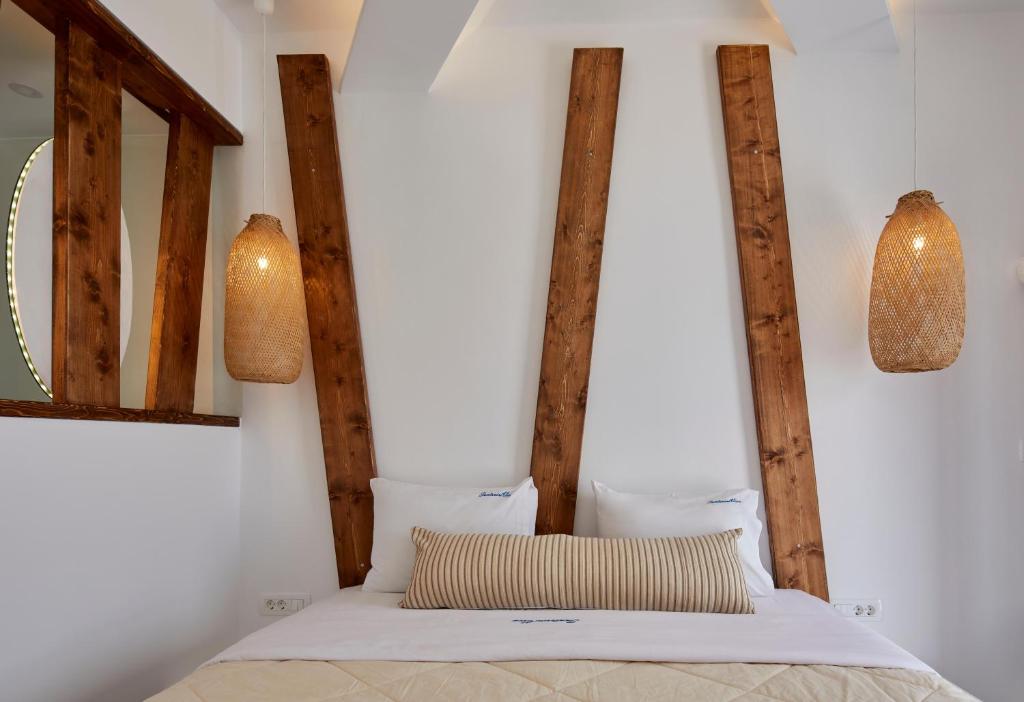 Letto o letti in una camera di Santorini View