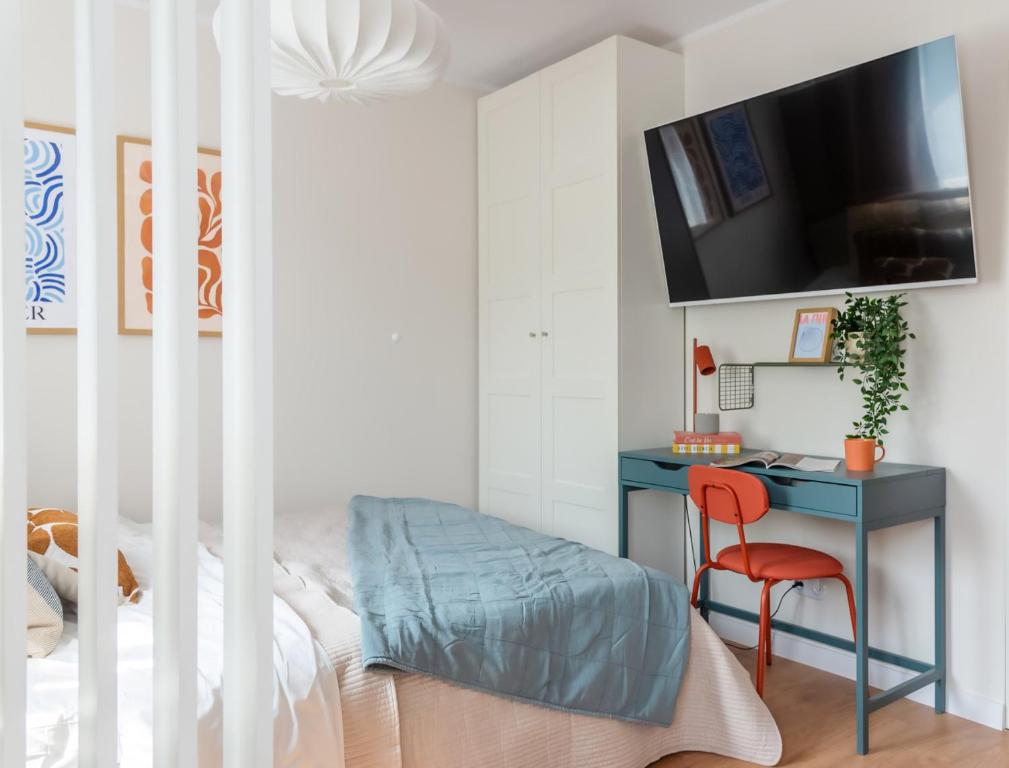 Postel nebo postele na pokoji v ubytování Finest Apartments - Studio Kołobrzeska