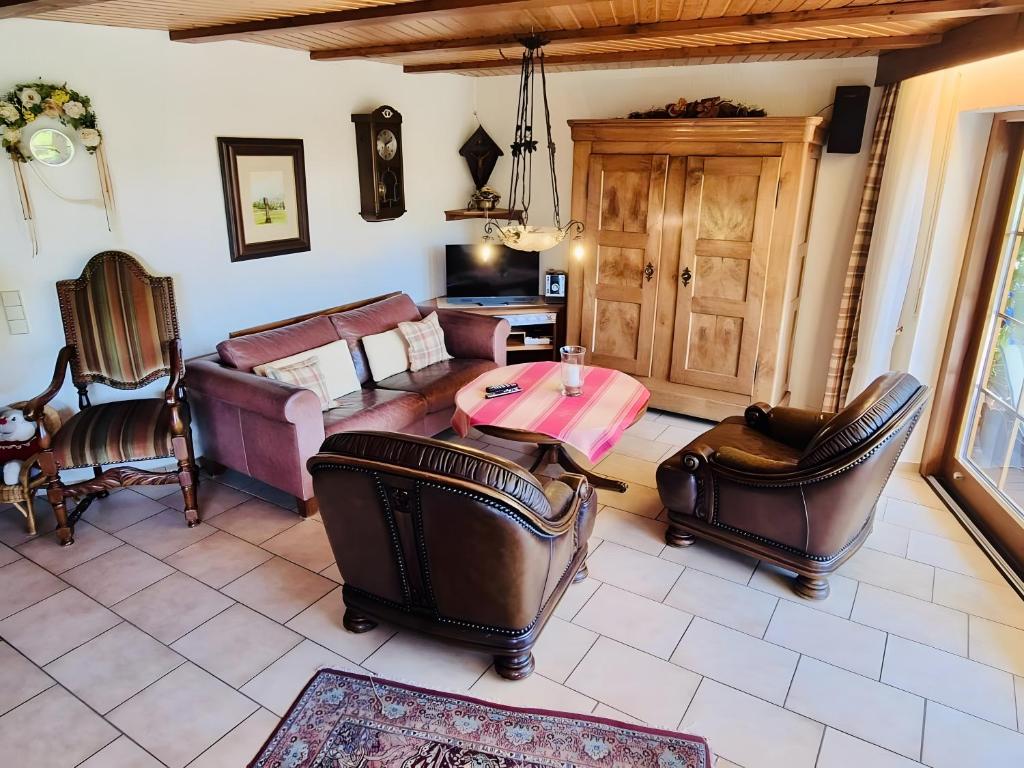 Postel nebo postele na pokoji v ubytování Haus Bachschwalbe