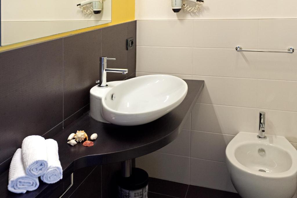 Koupelna v ubytování Hotel Krone