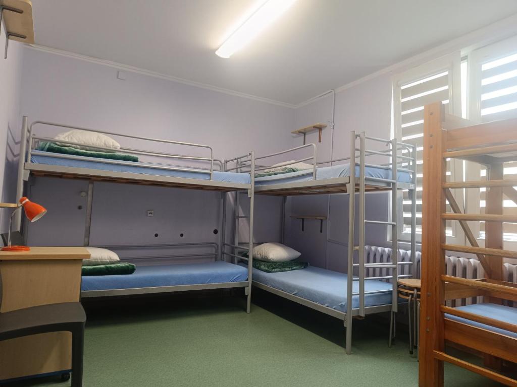 Palanda nebo palandy na pokoji v ubytování Youth Hostel Podlasie