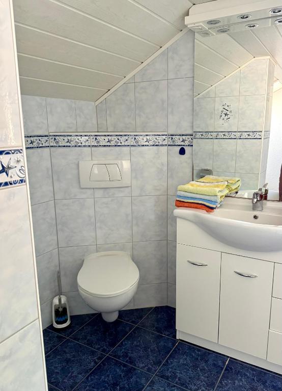 Koupelna v ubytování Haus Can