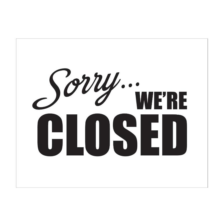 a handwritten inscriptionsorry were closed text on a white background at Stacaravan Sluis - dicht bij het strand in Sluis