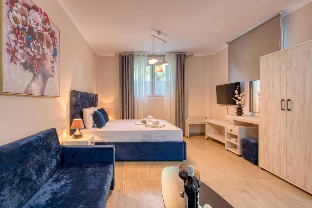 Postel nebo postele na pokoji v ubytování Valery Apartments