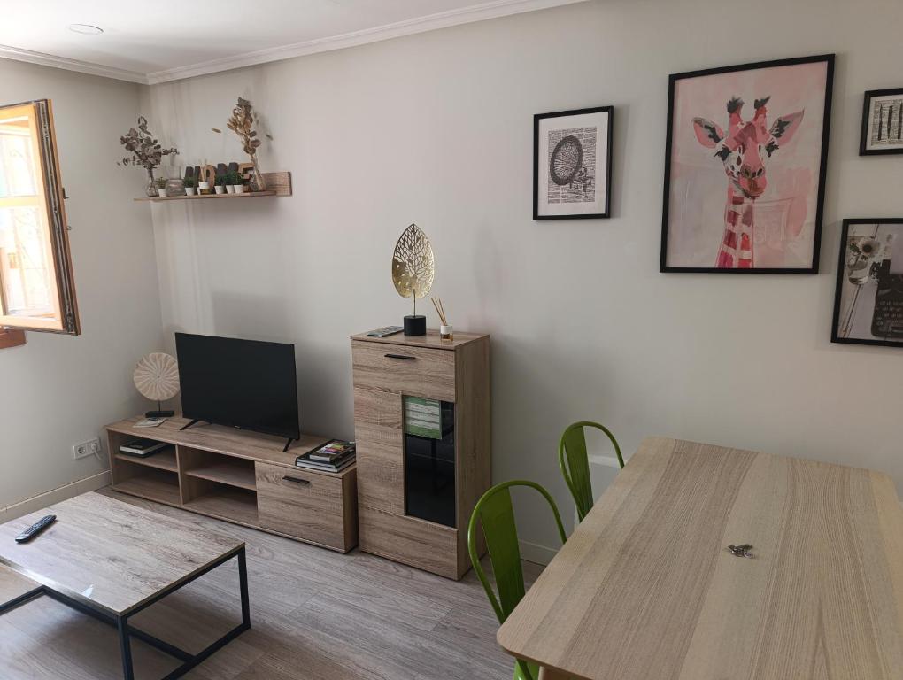 TV a/nebo společenská místnost v ubytování Apartamento con encanto en Casco Histórico de Burgos