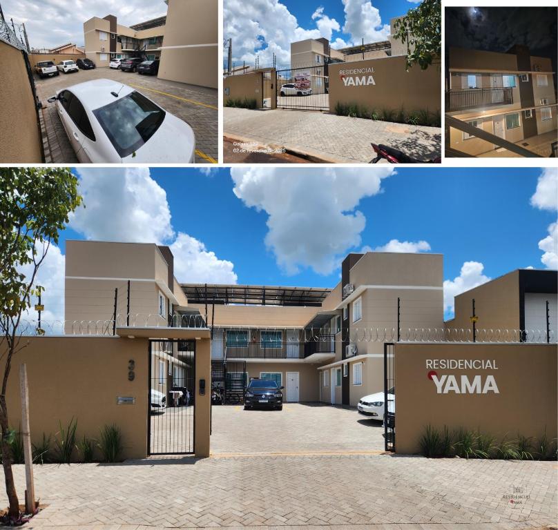 a collage of pictures of a building at Yama Hospedagem e Moradia in Paranavaí