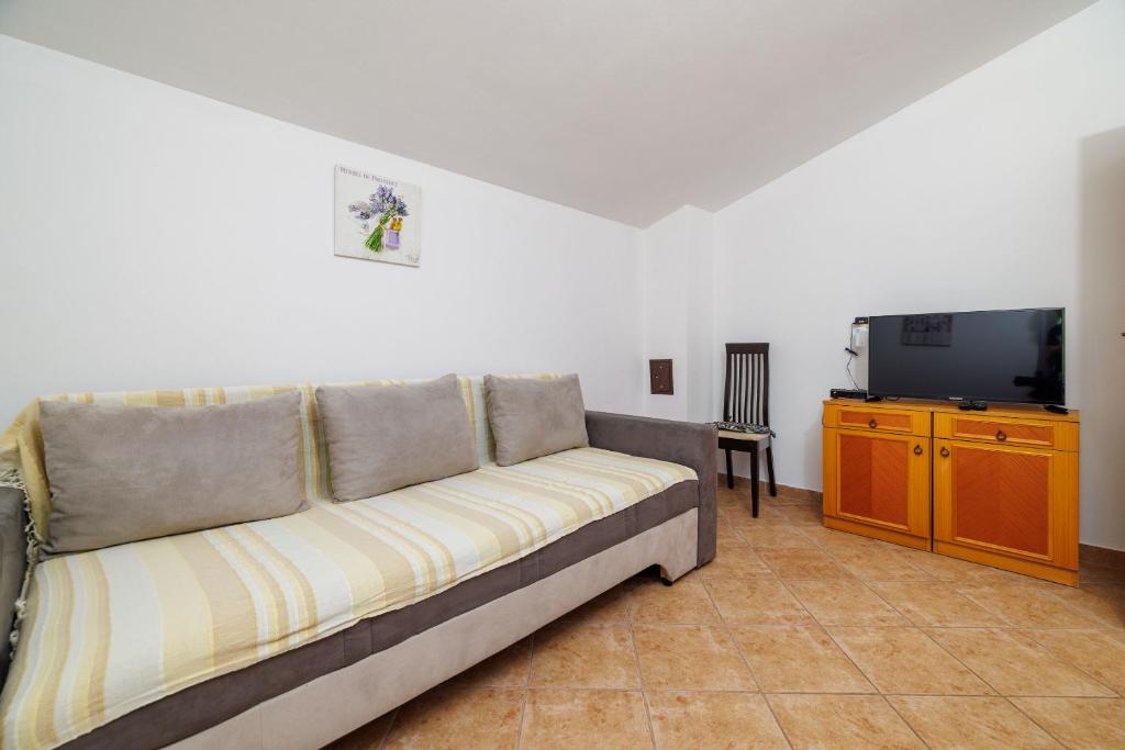 Televízia a/alebo spoločenská miestnosť v ubytovaní Apartment Toma