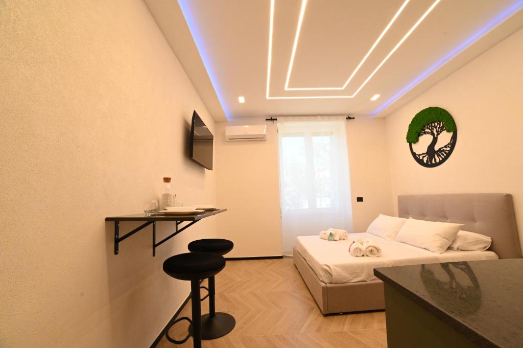 Giường trong phòng chung tại Gran Duca San Riccardo Luxury House VICINO AEROPORTO BRINDISI Check in H24