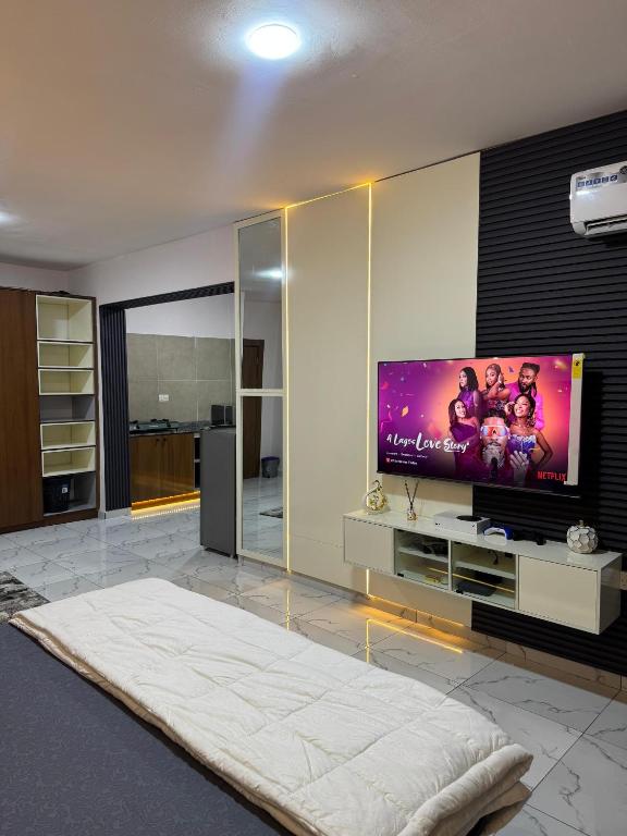 TV a/nebo společenská místnost v ubytování Cozy Studio in GRA - Portharcourt