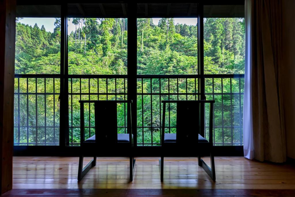 Rõdu või terrass majutusasutuses 山川温泉 小杉庵