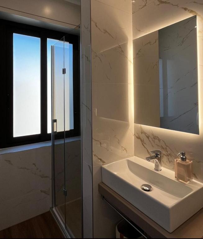 Koupelna v ubytování Hotel La Rocca