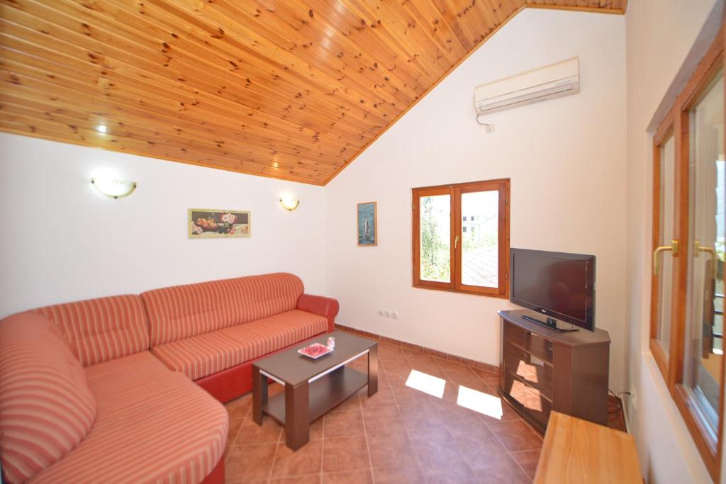 TV a/nebo společenská místnost v ubytování Apartments Risan
