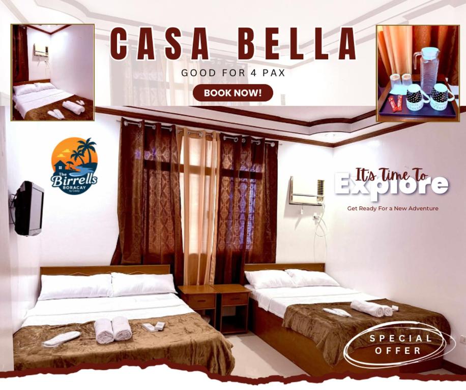a poster of a hotel room with two beds at The Birrells Boracay by Cassy in Boracay