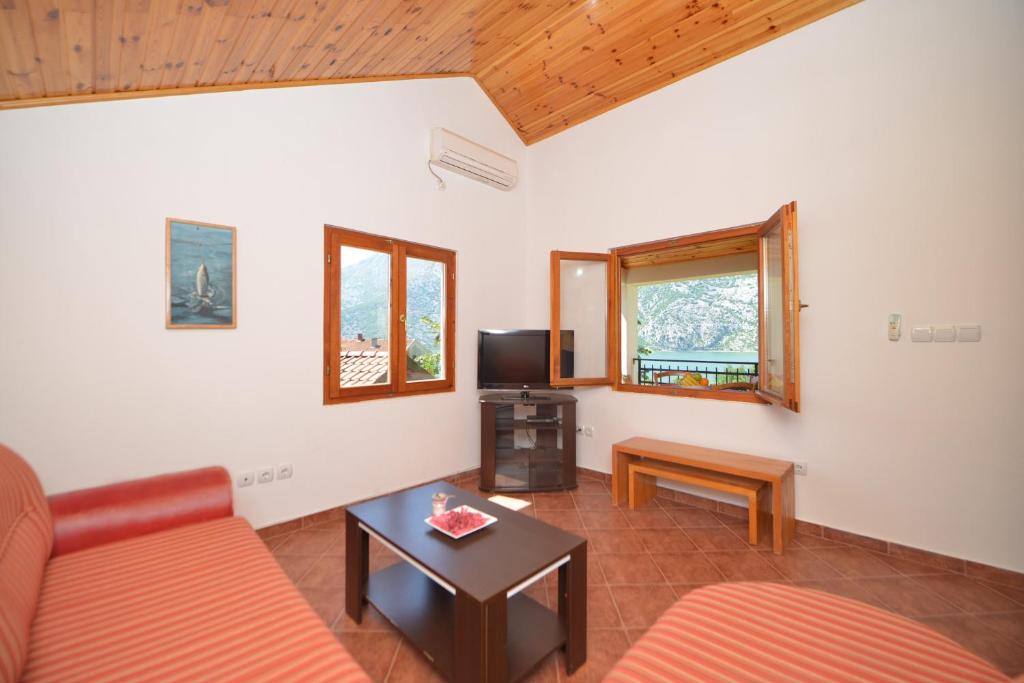 TV a/nebo společenská místnost v ubytování Apartments Risan