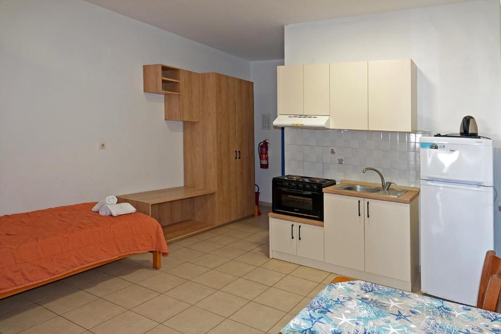 Kuchyň nebo kuchyňský kout v ubytování Aeriko Hotel Apartments