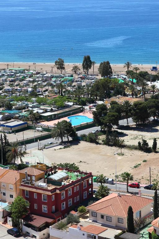 an aerial view of a beach and a resort at Bolnuevo Apartment in Bolnuevo
