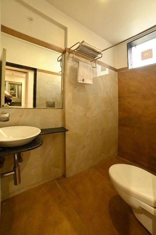 Koupelna v ubytování Hotel Amrta