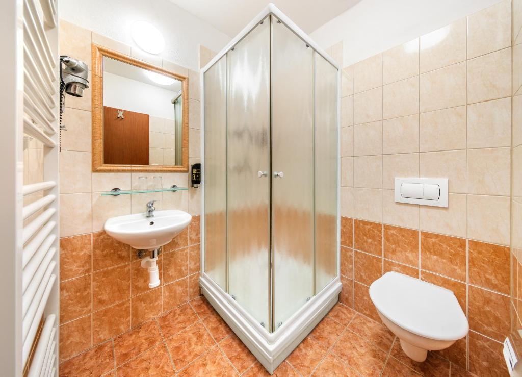 Koupelna v ubytování Hotel U Martina