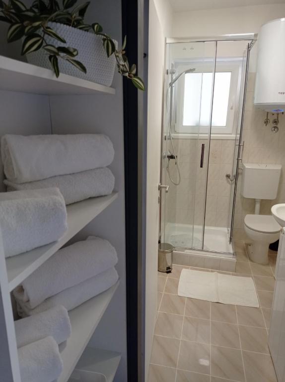 Koupelna v ubytování Apartman Tar