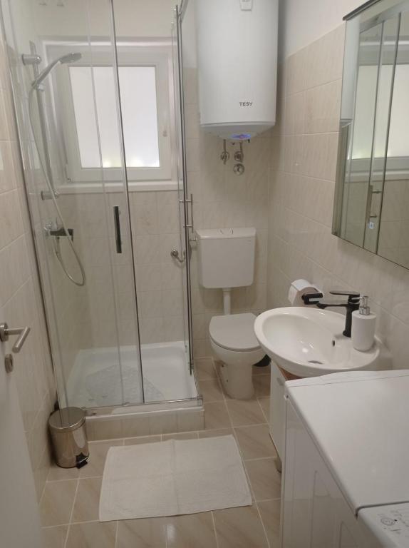 Koupelna v ubytování Apartman Tar