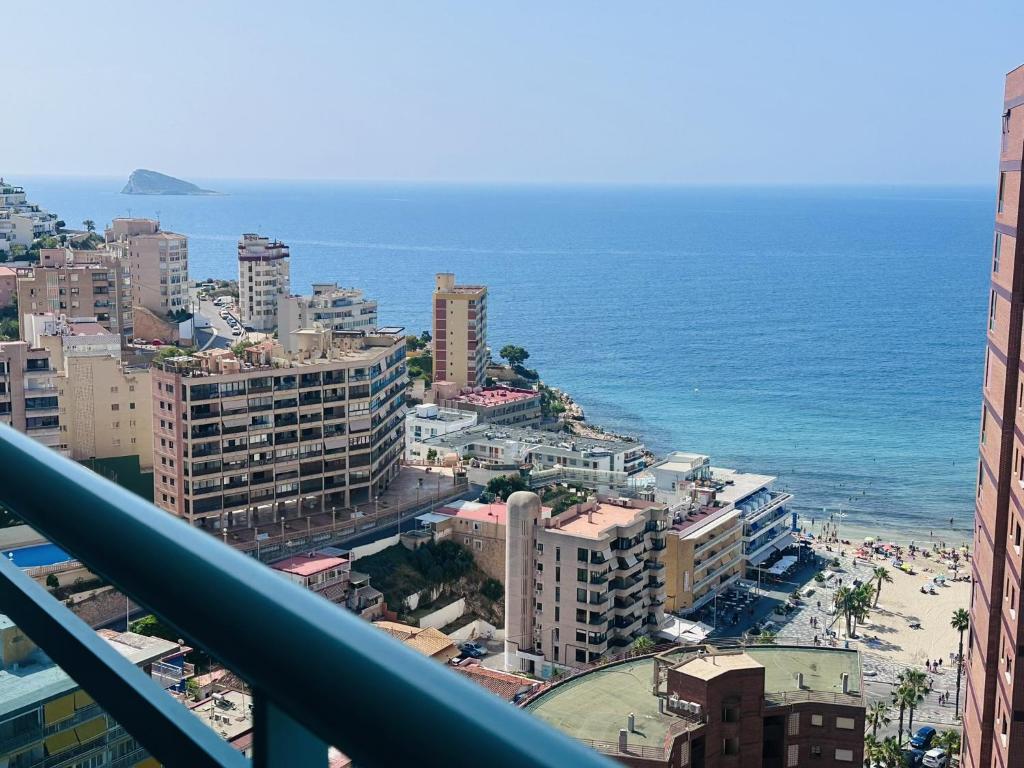 a view of a city and the ocean at T1104 - Atrium Beach 3 - 2004 Finestrat in Cala de Finestrat
