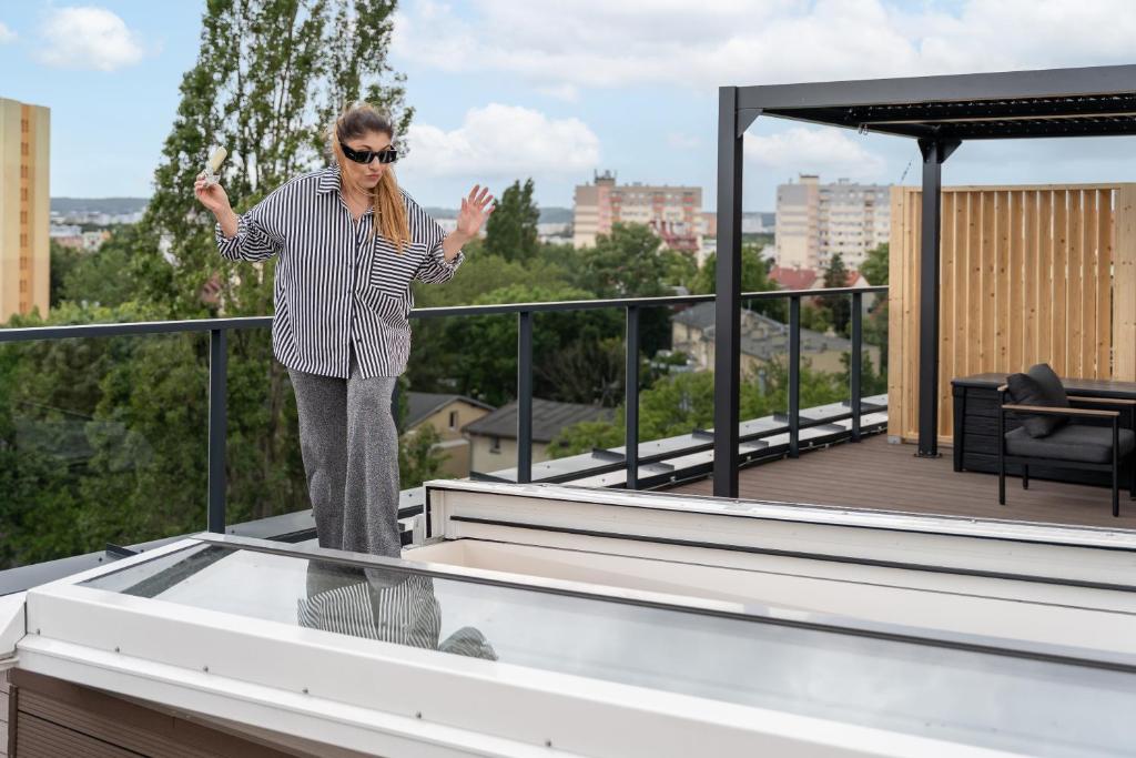 Μπαλκόνι ή βεράντα στο Plaża 41 Seaside Apartment with Roof Terrace and Parking by Lion Apartments