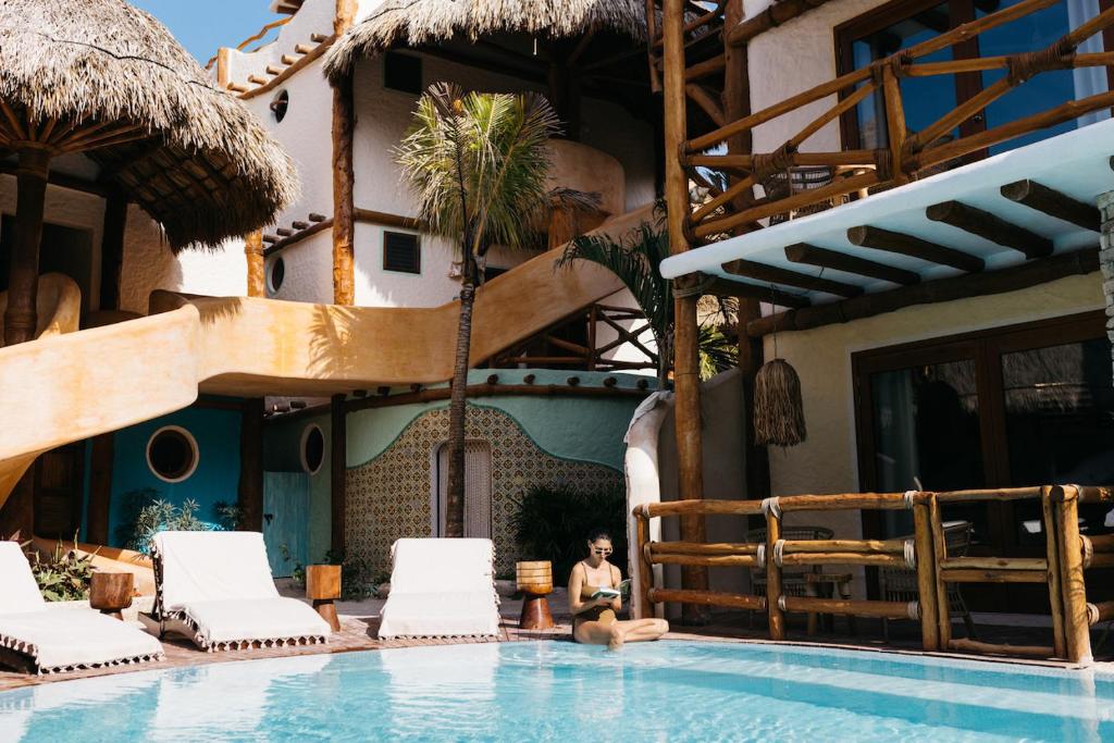Bazén v ubytování Casa Las Tortugas Petit Beach Hotel & Spa nebo v jeho okolí