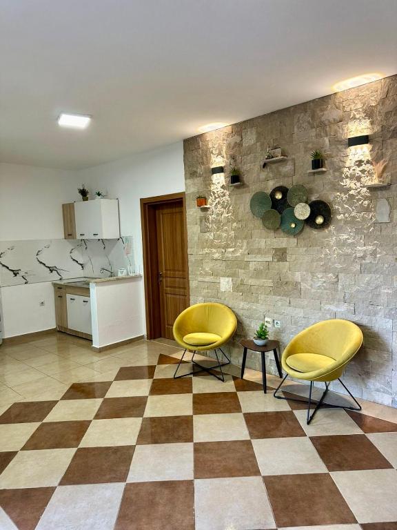 Kuchyň nebo kuchyňský kout v ubytování Apartments Katana
