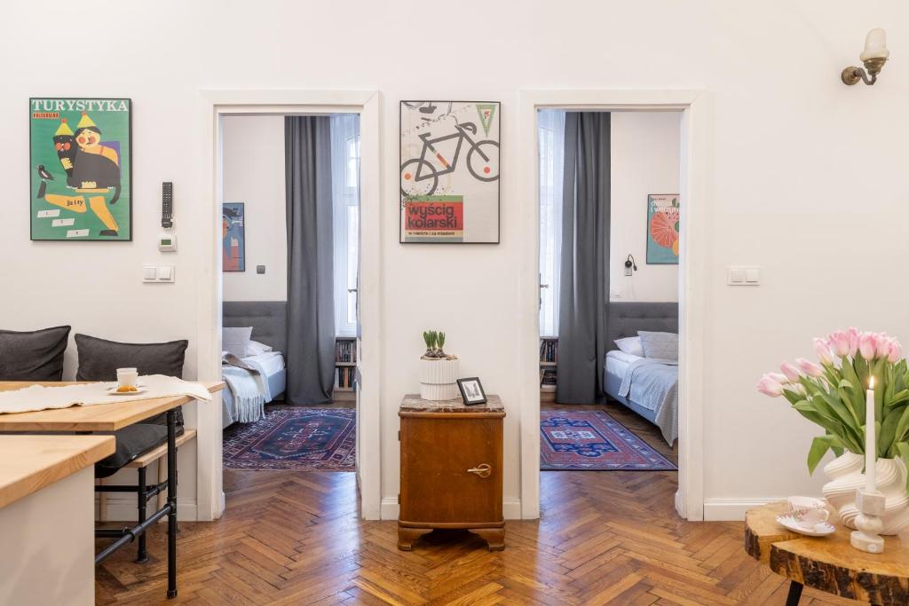 Posteľ alebo postele v izbe v ubytovaní Kurkowa Apartments
